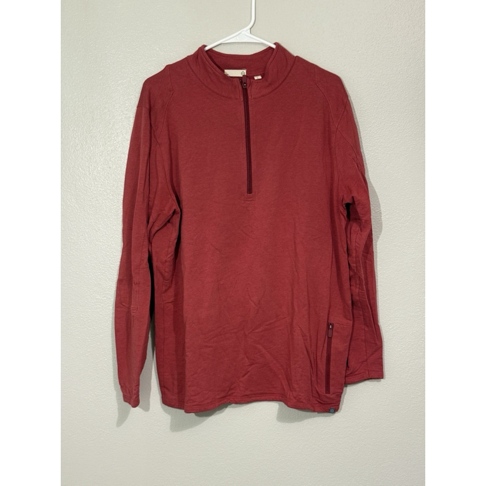 tasc Performance Men Venture Half Zip Size L Red Cotton Bamboo Outdoors Gorpcore